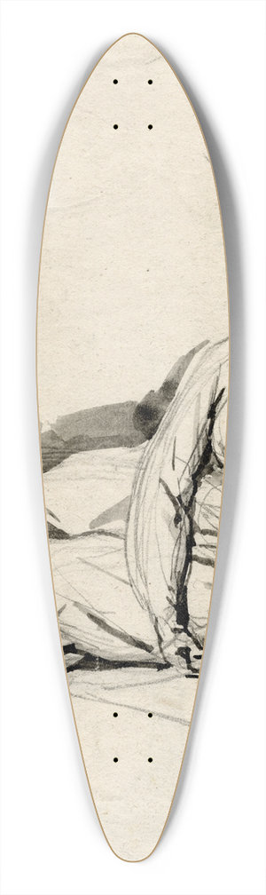 David Humbert de Superville - Zittende vrouw, leunend op linkerarm 39.3 inch art pintail longboard deck