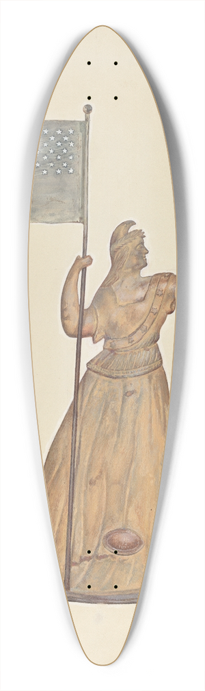 David Ramage - Weather Vane  Goddess of Liberty 39.3 inch art pintail longboard deck