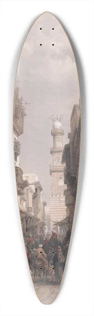 David Roberts - Mosque El Mooristan, Cairo. 39.3 inch art pintail longboard deck