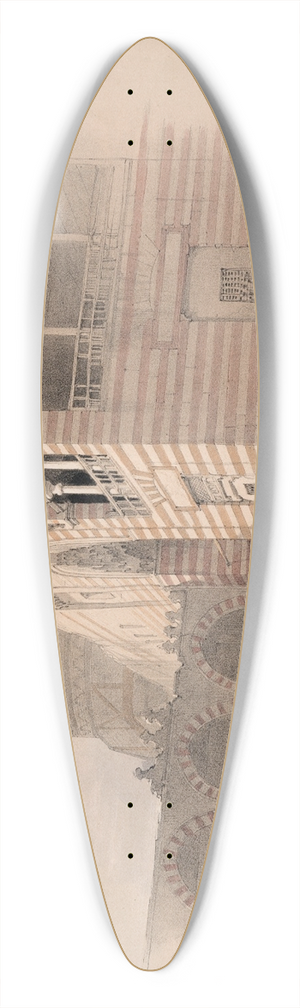 David Roberts - One of the tombs of the caliphs, Cairo. 39.3 inch art pintail longboard deck