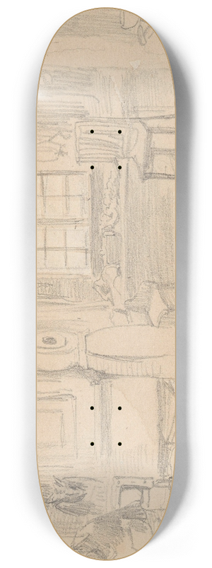 Adolph Tidemand - Interir med gulvklokke, Mora 8.25 inch art skate deck