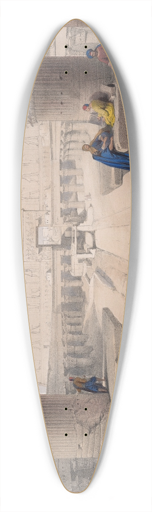 David Roberts - View from under the portico of Temple of Edfou [Idf], Upper Egypt. 39.3 inch art pintail longboard deck