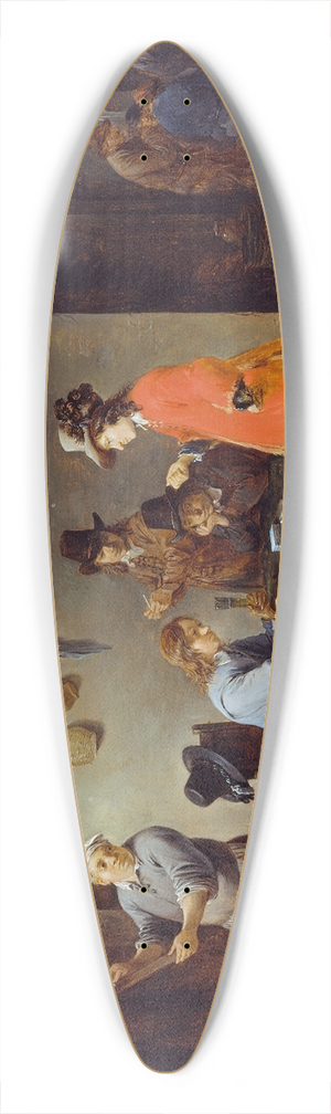 David Teniers The Younger - Gambling Scene at an Inn 39.3 inch art pintail longboard deck