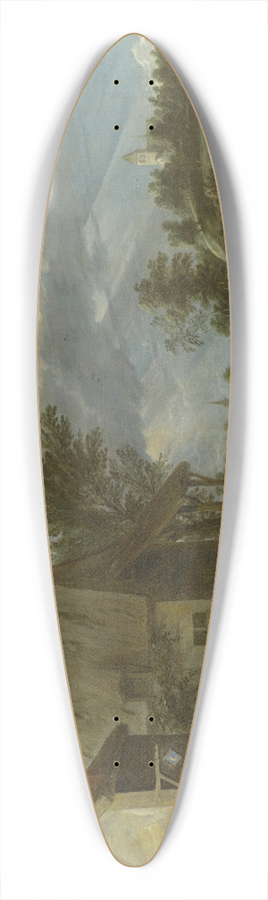 David Teniers The Younger - Peasants playing Bowls outside a Village Inn 39.3 inch art pintail longboard deck David Teniers The Younger - Peasants playing Bowls outside a Village Inn 39.3 inch art pintail longboard deck