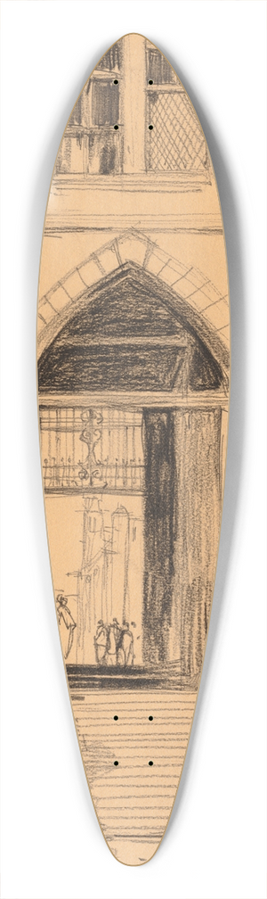 David Young Cameron - A Courtyard in Cairo 39.3 inch art pintail longboard deck