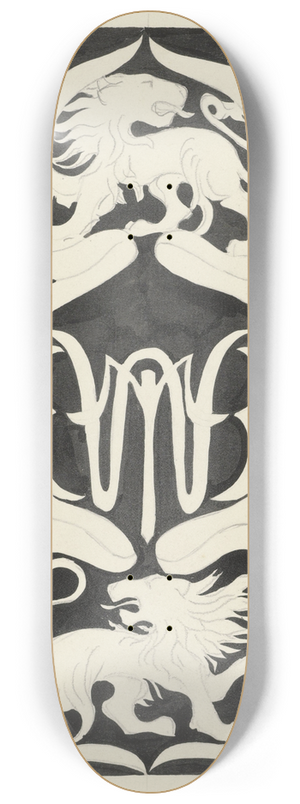 Carel Adolph Lion Cachet - Ontwerp voor een ex libris met monogram en leeuwen 8.25 inch art skate deck