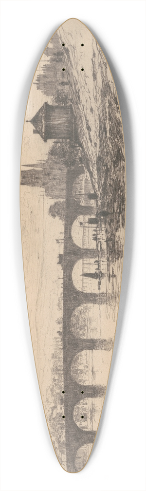 David Young Cameron - Perth Bridge 39.3 inch art pintail longboard deck