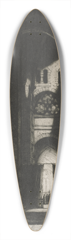 David Young Cameron - Tewksbury Abbey 39.3 inch art pintail longboard deck