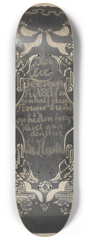 Carel Adolph Lion Cachet - Ontwerp voor een oorkonde ter gelegenheid van twaalf en een half jaar trouwe dienst bij de Lijm- en Gelatinefabriek 8.25 inch art skate deck