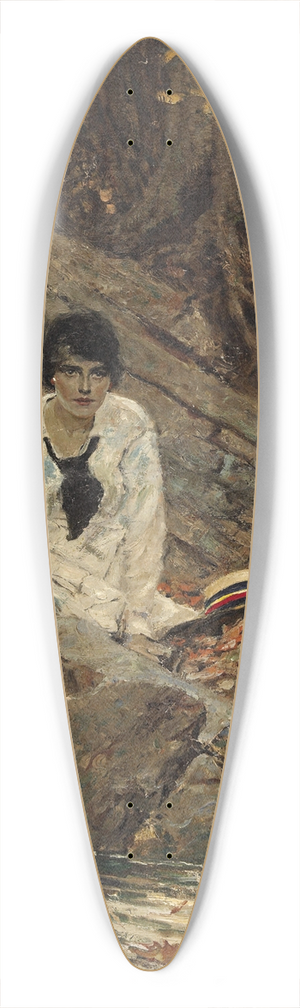 Dean Cornwell - Seated Woman With a Hat 39.3 inch art pintail longboard deck