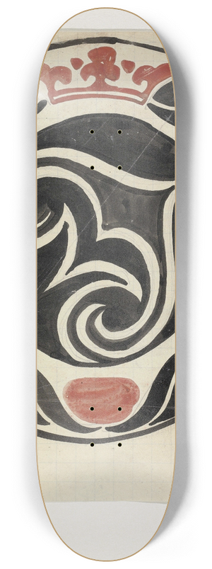 Carel Adolph Lion Cachet - Ontwerp voor gedenkbord bij inhuldiging van koningin Wilhelmina in 1898 8.25 inch art skate deck