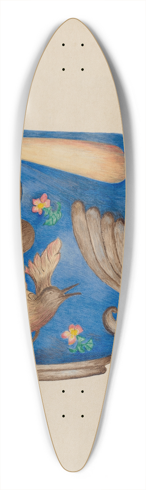 Della Button - Majolica Pitcher 39.3 inch art pintail longboard deck