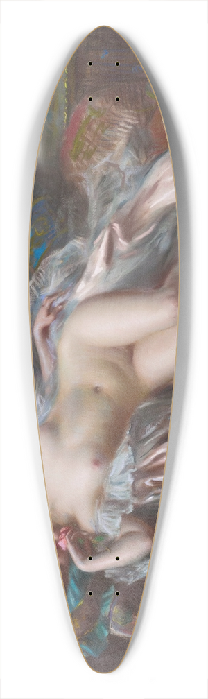 Delphin Enjolras - Nu allong  la rose 39.3 inch art pintail longboard deck Delphin Enjolras - Nu allong  la rose 39.3 inch art pintail longboard deck