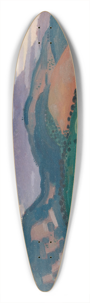 Derwent Lees - Tour Madeloc in the Pyrenees 39.3 inch art pintail longboard deck