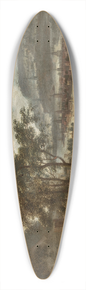 Dionijs Verburg - View of a river valley 39.3 inch art pintail longboard deck