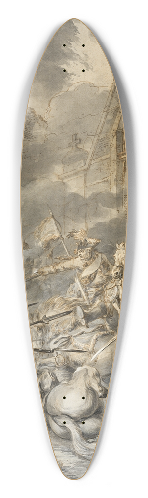 Dirk Langendijk - A Skirmish Between the Cavalry Officers and Footsoldiers with Bayonets 39.3 inch art pintail longboard deck