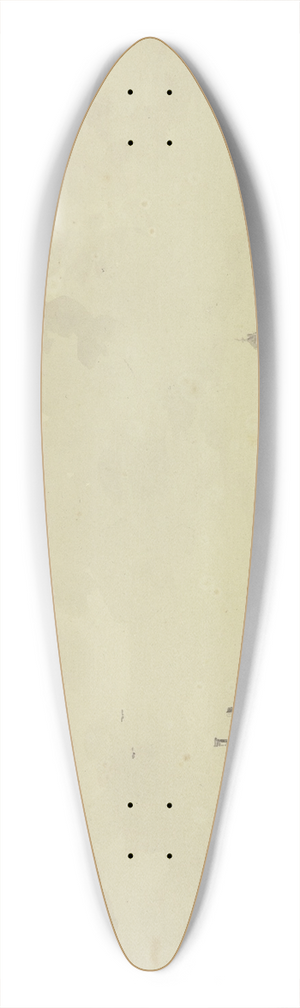 Dirk Verrijk - Kanalansicht, im Hintergrunde eine Stadt mit Turm und Brcke, links bei einer Tonne zwei stehende Herren und ein sitzender Angler 39.3 inch art pintail longboard deck