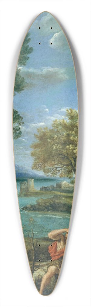 Domenichino - Landscape with Moses and the Burning Bush 39.3 inch art pintail longboard deck