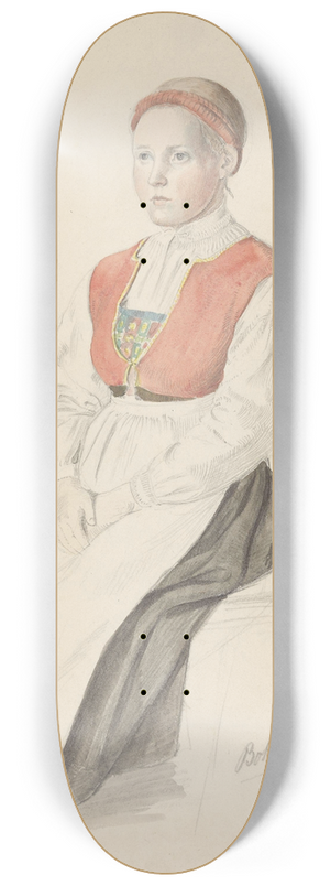 Adolph Tidemand - Jente i bunad, Oline, Bukken 8.25 inch art skate deck