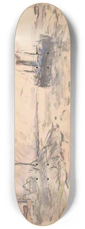 Carel Nicolaas Storm van 's-Gravesande - Gezicht op de kust van IJmuiden met vuurtoren en schip 8.25 inch art skate deck