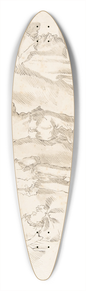 Domenico Gargiulo - Figure Studies; Two Standing and Two Seated Men 39.3 inch art pintail longboard deck