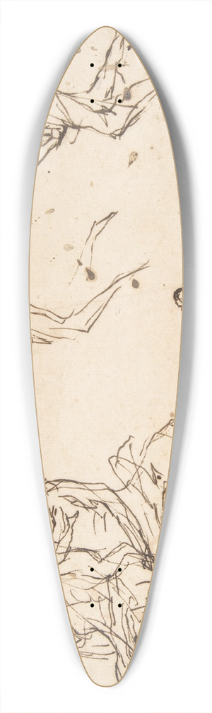 Domenico Gargiulo - Studies of a Group of Seated Figures and of a Flying Figure 39.3 inch art pintail longboard deck