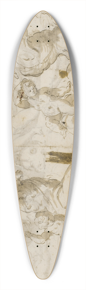 Domenico Piola - En havgud og to putti 39.3 inch art pintail longboard deck