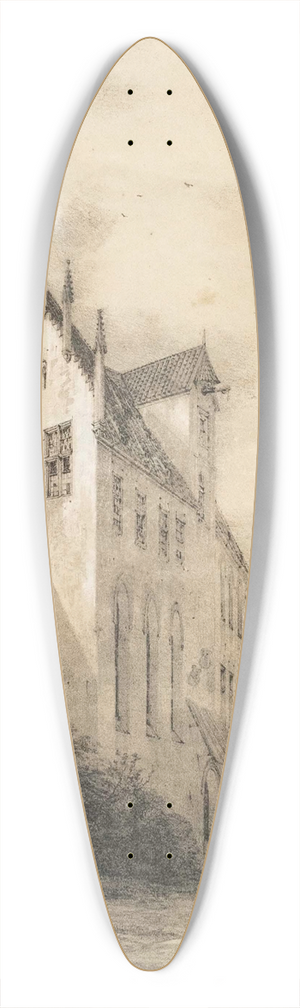 Domenico Quaglio the Younger - Burg 39.3 inch art pintail longboard deck