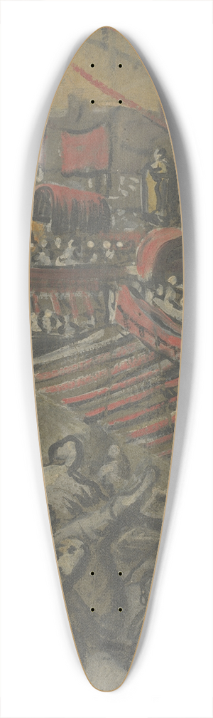 Domenico Tintoretto - Venetian Ships Attacking Constantinople 39.3 inch art pintail longboard deck