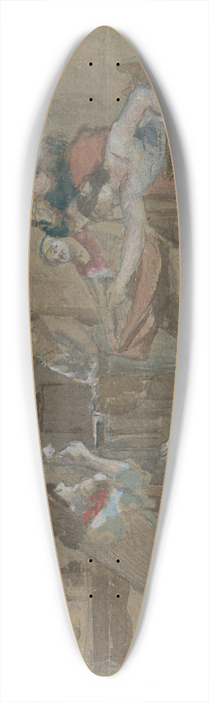 Dominik Skuteck - To the Most Beautiful  Study for a Painting 39.3 inch art pintail longboard deck