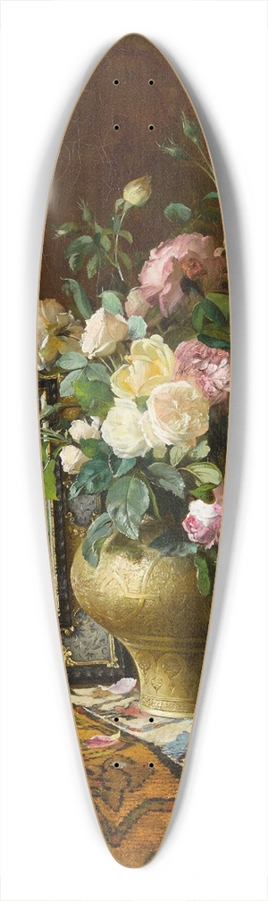 Dominique Hubert Rozier - Nature morte au bouquet des roses dans une vase ottomane 39.3 inch art pintail longboard deck