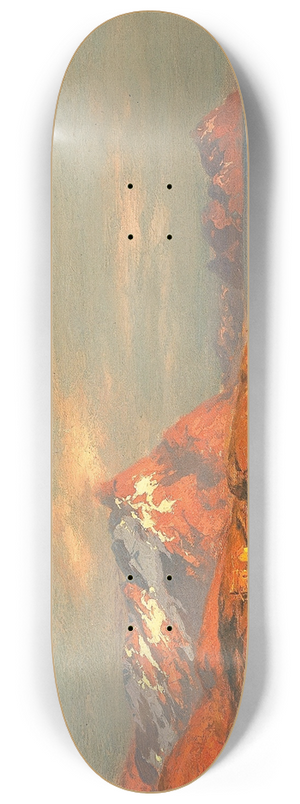 Carl August Heinrich Ferdinand Oesterley - Sunset over the Lafoten 8.25 inch art skate deck