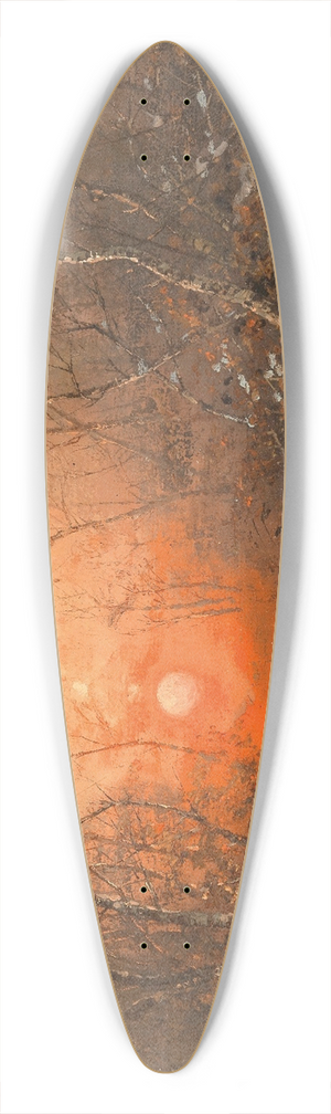 Dsire Thomassin - A Forest Path with Hunter at Sunset 39.3 inch art pintail longboard deck