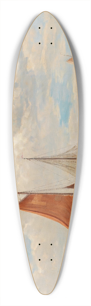 Dsir Thomassin - Fishermen On The Beach 39.3 inch art pintail longboard deck