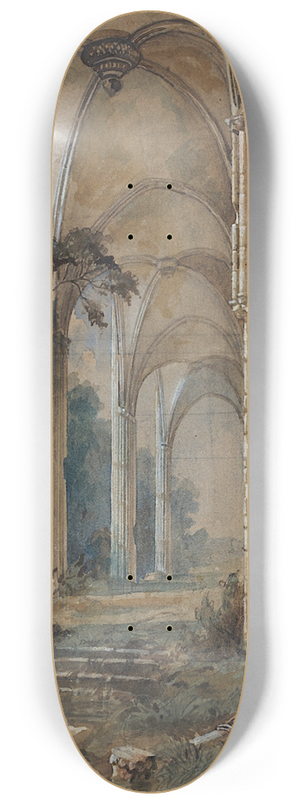 Carl Blechen - Gothic Church Ruin 8.25 inch art skate deck