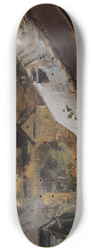 Carl Blechen - View of Roofs and Gardens 8.25 inch art skate deck Carl Blechen - View of Roofs and Gardens 8.25 inch art skate deck