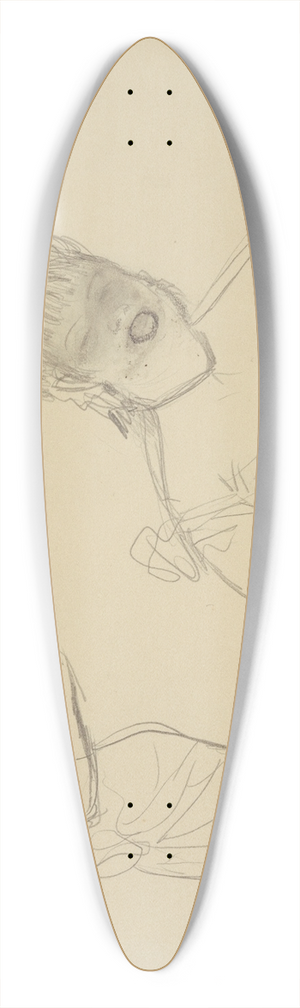 Edgar Degas - Sketches of a Caf Singer 39.3 inch art pintail longboard deck