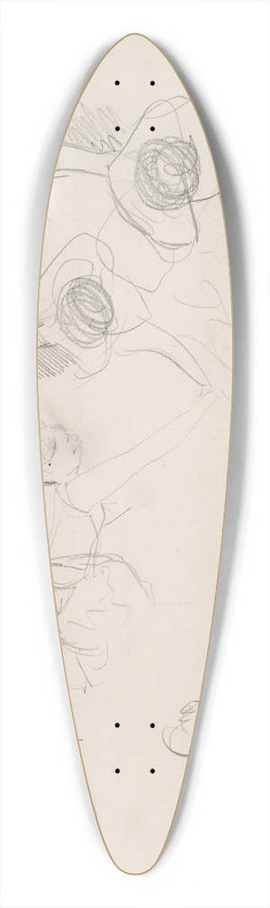 Edgar Degas - Sketches of Caf Singers 39.3 inch art pintail longboard deck