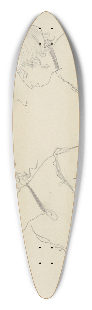 Edgar Degas - Sketches of Caf Singers 39.3 inch art pintail longboard deck