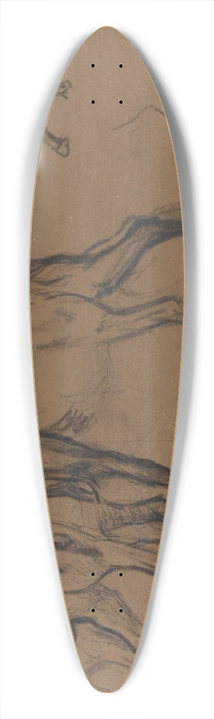 Edgar Degas - Study of Horses 39.3 inch art pintail longboard deck