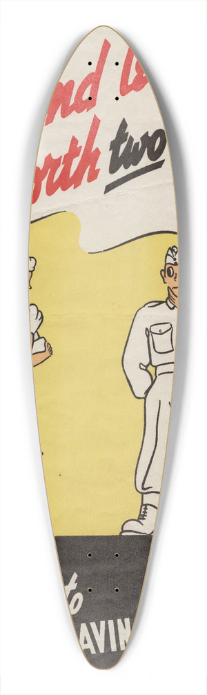 Edgar Longman - A Pound Lent is Worth Two Spent! 39.3 inch art pintail longboard deck