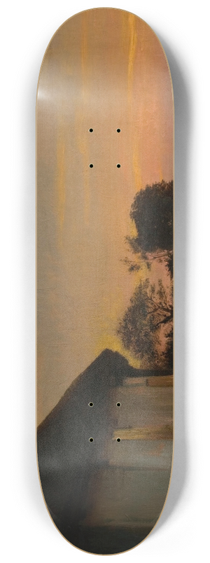 Carl Bloch - Evening lanscape with a house and garden by the sea. Ellekilde 8.25 inch art skate deck Carl Bloch - Evening lanscape with a house and garden by the sea. Ellekilde 8.25 inch art skate deck
