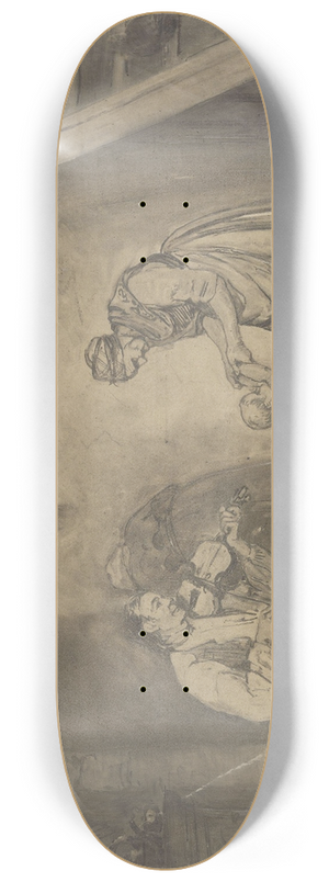 Adolph Tidemand - Kone danser med barn til felemusikk 8.25 inch art skate deck