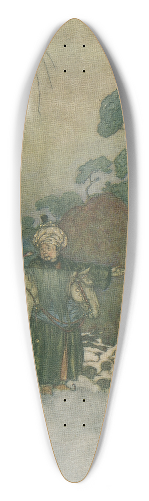Edmund Dulac - Soon they caught sight of the castle in the distance. 39.3 inch art pintail longboard deck Edmund Dulac - Soon they caught sight of the castle in the distance. 39.3 inch art pintail longboard deck