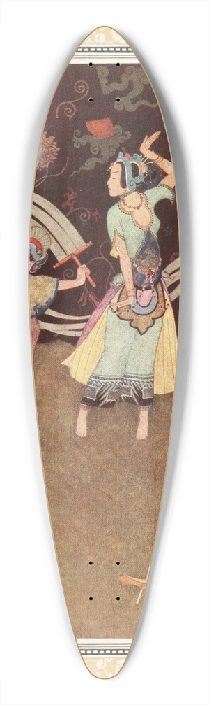 Edmund Dulac - The Nuptial Dance of Aladdin and the Lady Bedr-el-Budur 39.3 inch art pintail longboard deck Edmund Dulac - The Nuptial Dance of Aladdin and the Lady Bedr-el-Budur 39.3 inch art pintail longboard deck