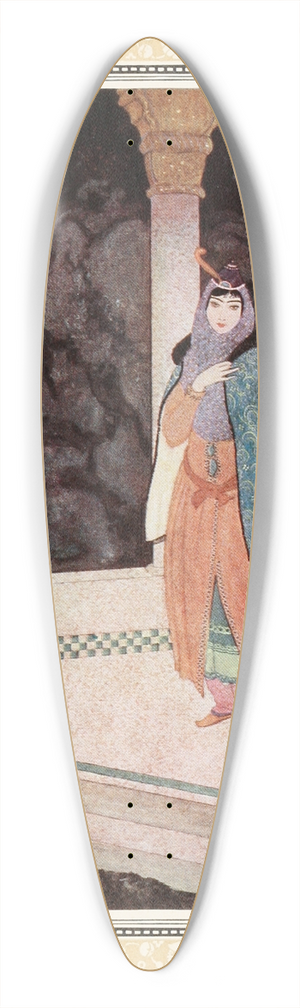 Edmund Dulac - The Prince meets a noble Lady in the Underground Palace 39.3 inch art pintail longboard deck Edmund Dulac - The Prince meets a noble Lady in the Underground Palace 39.3 inch art pintail longboard deck