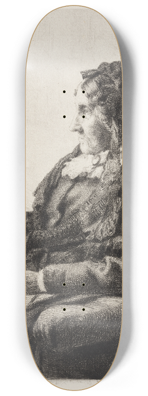 Carl Bloch - Portrait of the artists mother, Mrs. Ida Emilie Ulrikke Henriette Bloch, ne Weitzmann 8.25 inch art skate deck Carl Bloch - Portrait of the artists mother, Mrs. Ida Emilie Ulrikke Henriette Bloch, ne Weitzmann 8.25 inch art skate deck