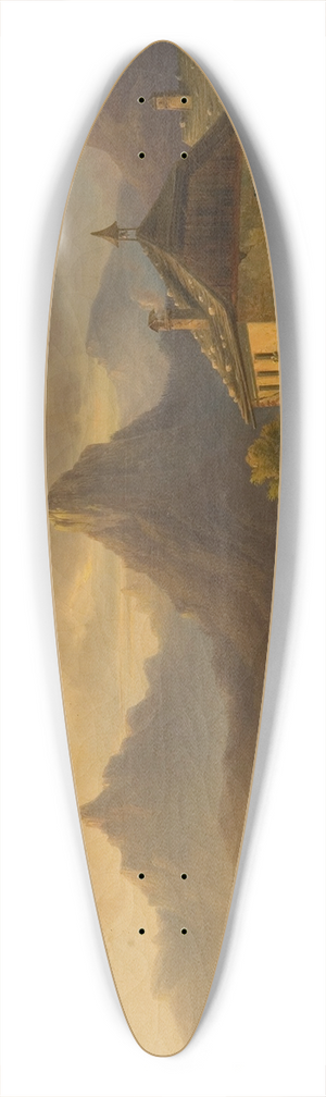 Edmund Mahlknecht - Landschaft mit Bergsee 39.3 inch art pintail longboard deck