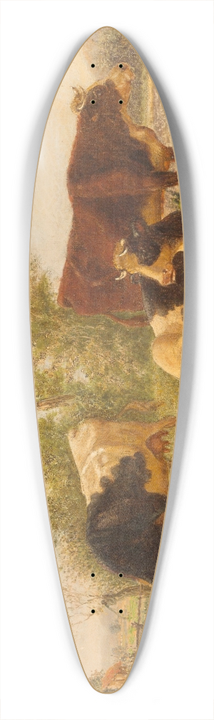 Edmund Mahlknecht - Pasturing cows 39.3 inch art pintail longboard deck