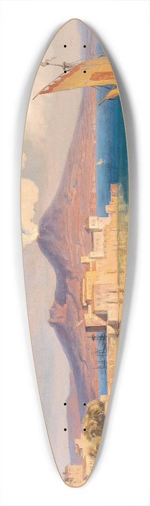 Edmund Von Wrndle - View From The Riviera Di Chiaia To The Castel Dellovo, Naples 39.3 inch art pintail longboard deck